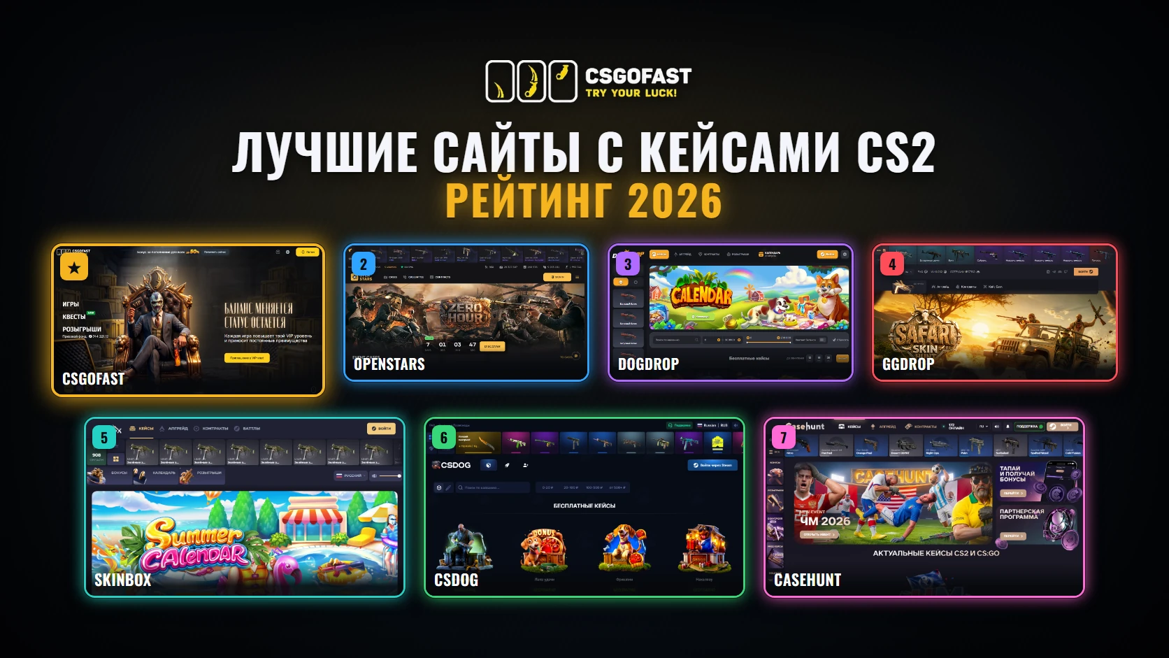 Лучшие сайты с кейсами CS2 — рейтинг и сравнение